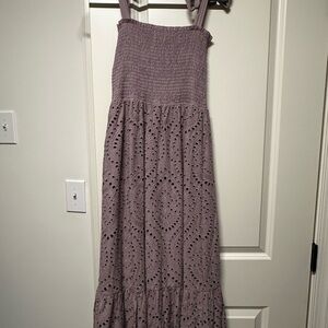 Pink Lily Lavender Eyelet Maxi Dress